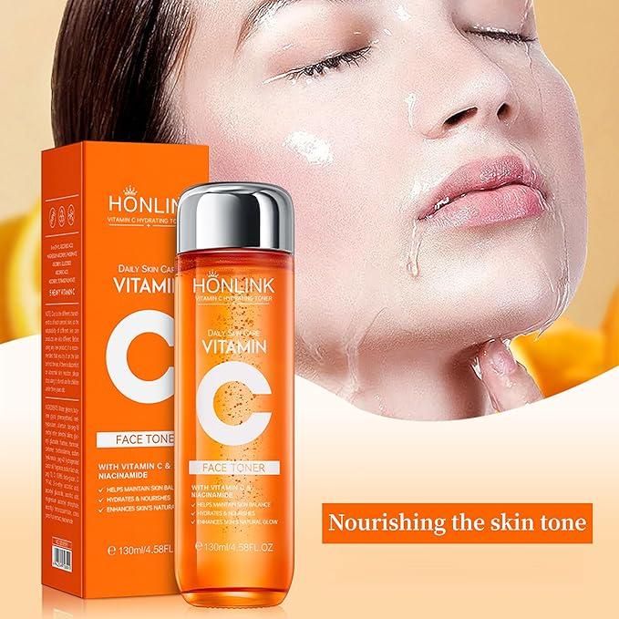 Premium 5X Vitamin C Face Toner, Facial Care Toner, Hyaluronic Acid Hydrating Facial Treatment for Even Skin Korean Tone, Safe Glowing Skin 130ml,K-Beauty,Tiktok Morning & Evening Skincare Women Gift