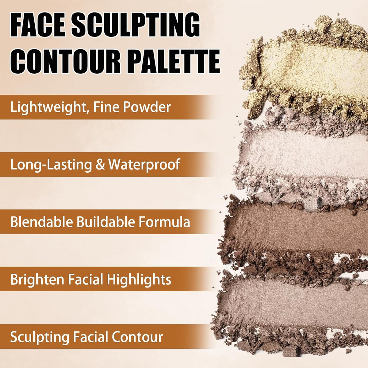 Brown Face Contour Palette,Stereo for Face Retouching, Eye Shadow Matte Highlighting Shadow Finish Palette, Natural，Low Saturation Makeup Contour Face Palette