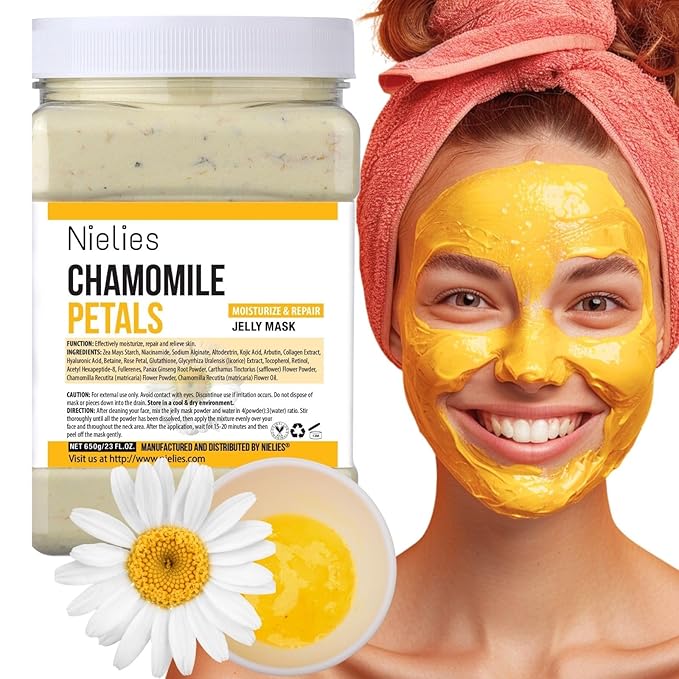 Chamomile Vajacial Peel-Off Jelly Mask Set, Jelly Mask For Facials, Face Mask For Instant Hydration, Vegan Peel Off Face Mask, Facial Skin Care For Smoothing, Moisturizing, Cleansing