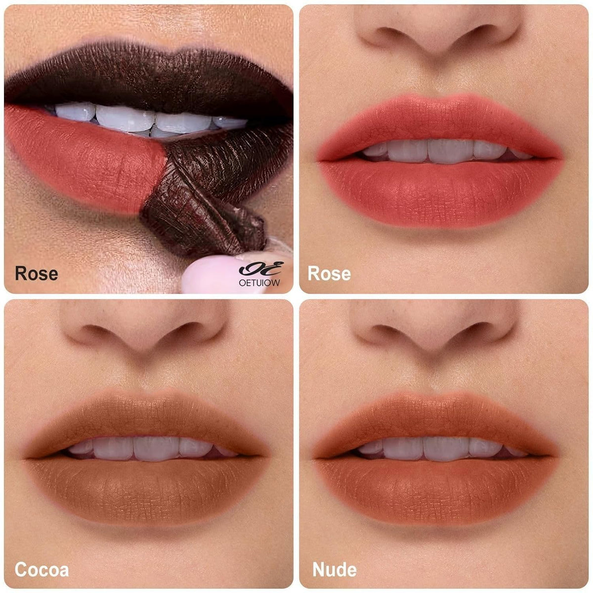 OETUIOW Lip Stain - All Day Lip Stain Peel Off, Naturally Moisturizing Lightweight Glow-Boosting Non-Sticky, Vegan Lip Makeup Gift for Her (Cocoa)