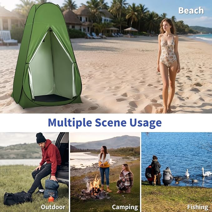Pop Up Privacy Shower Tent, Outdoor Portable Changing Tent Camping for Camping Beach Toilet Shower Bathroom Changing Room Sun Shelter with Window with Carry Bag