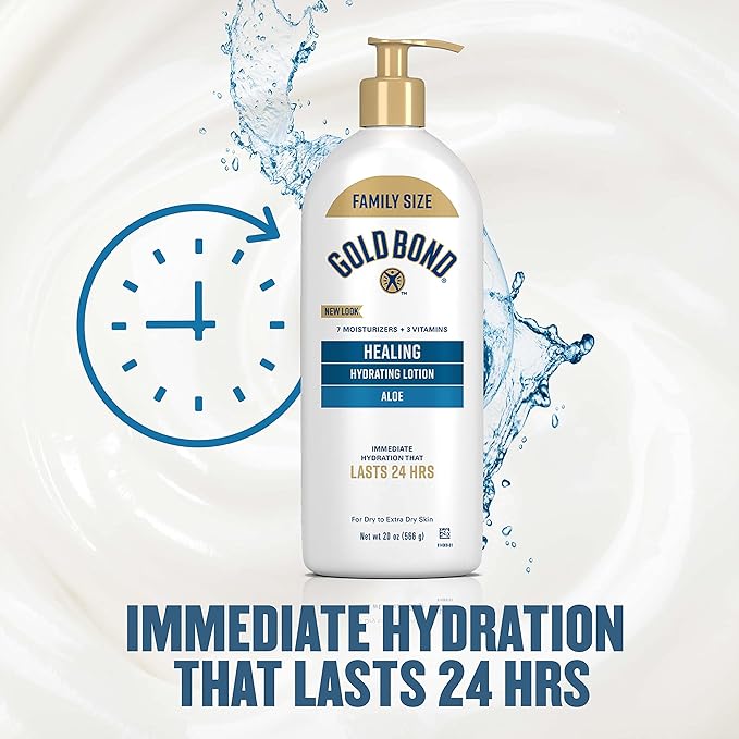 Gold Bond Healing Hydrating Lotion, 20 oz., with Aloe, Moisturizes, Immediate 24-Hour Hydration