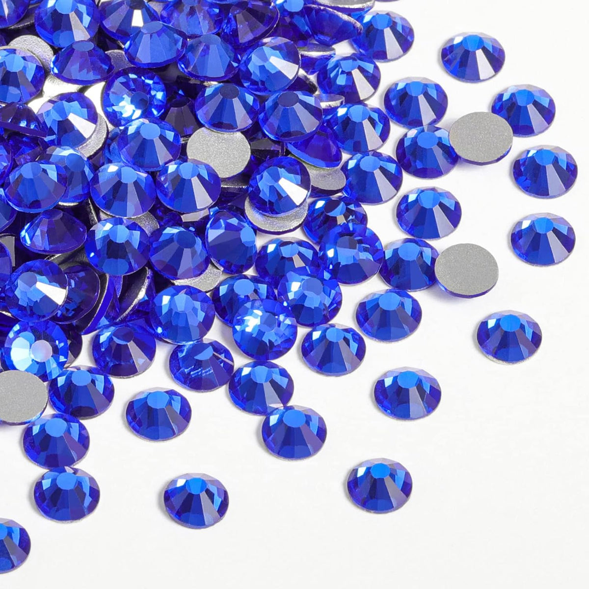 beadsland Flat Back Crystal Rhinestones Round Gems, Sapphire (4.6-4.8mm) SS20/1440pcs