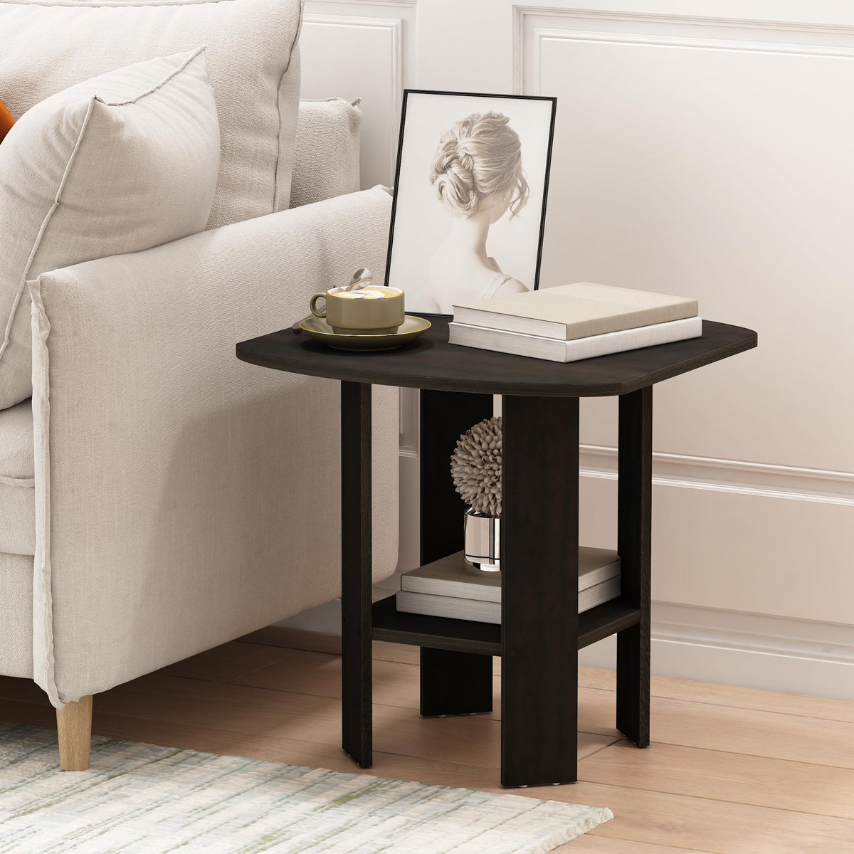 Furinno Simple Design End/SideTable, Espresso