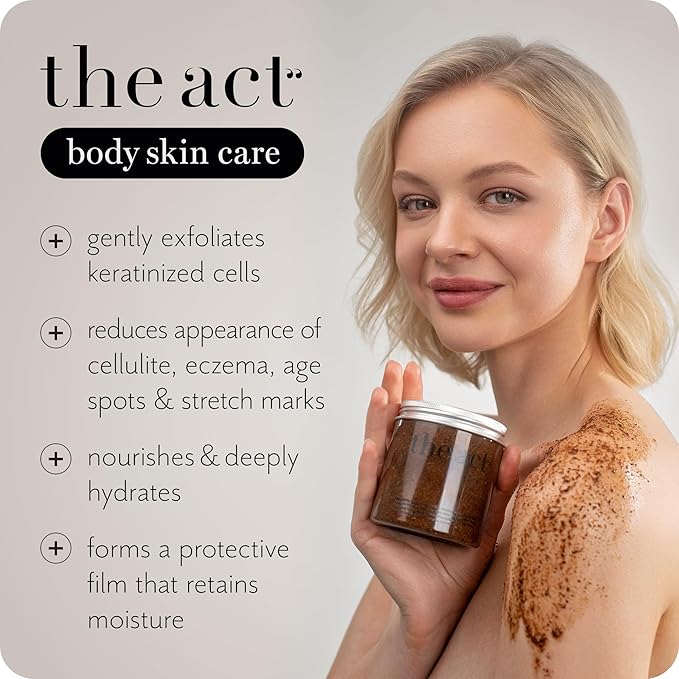 Salt Body Scrub with Cocoa & Coffee Oil, Vitamin E, Menthol - Exfoliating Body Scrub for Moisturizing Skin, Cleansing - Home Spa Care, Gift for Women Men, Vegan, Organic 10.58 Oz
