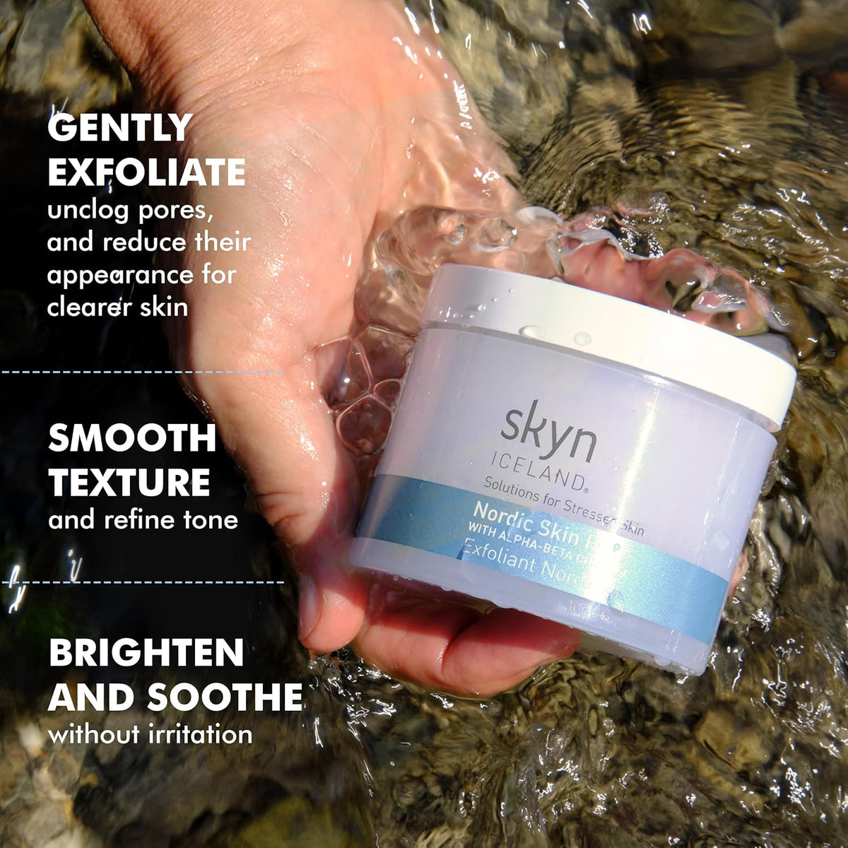 Skyn ICELAND Nordic Facial Peeling Pads With AHA and BHA. Exfoliating Toner for Breakout Prone Skin. 60 Pads