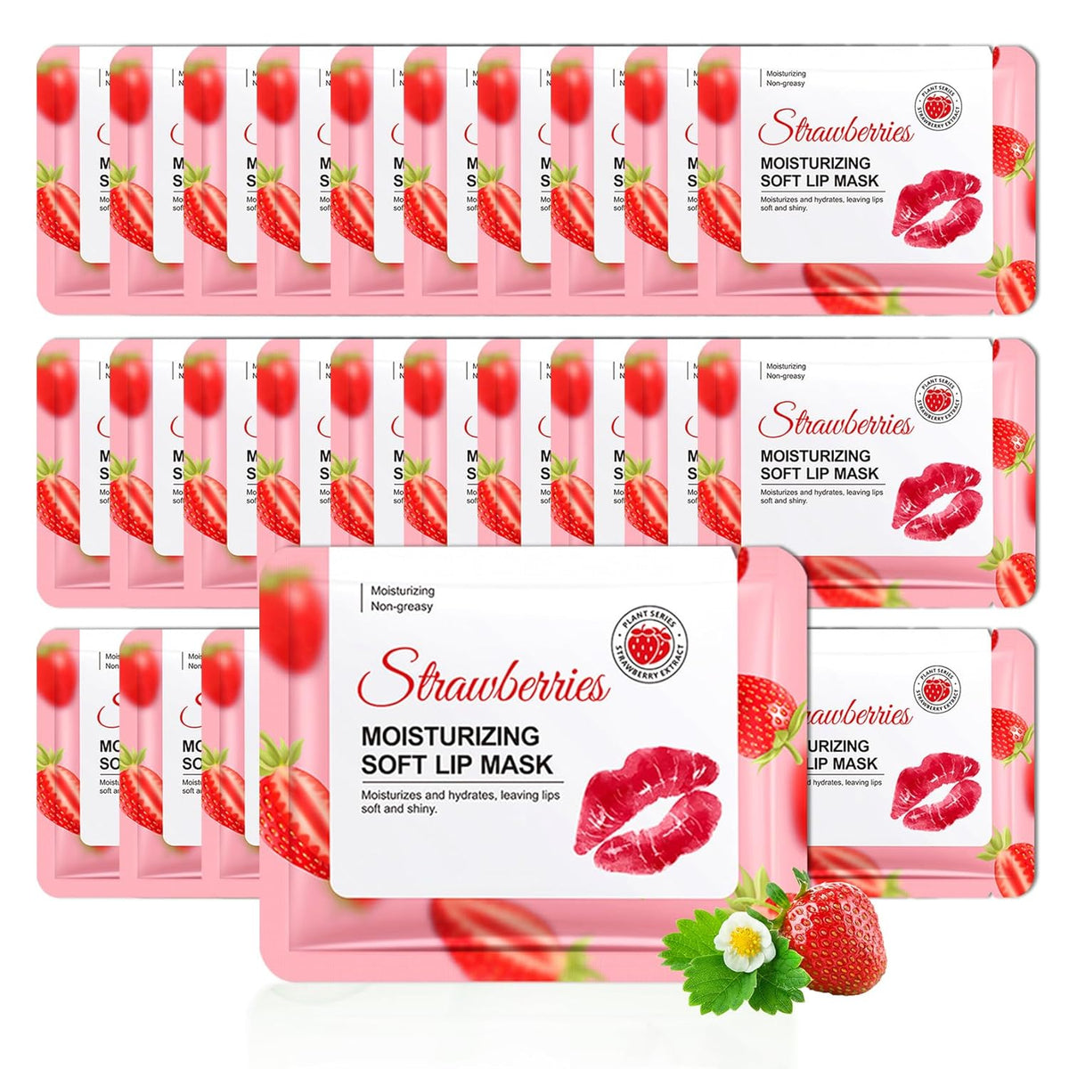 30PCS Moisturizing Lip Masks Set, Overnight Bulk Lip Patches, Long-lasting Hydrating Sleeping Lip Plumping Masks for Women 02