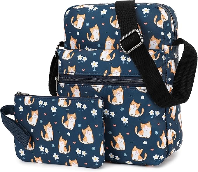 Leaper Girls Crossbody Purses for Kids 2 PCS Cross Body Bag Women Messenger Bag Girls Canvas Bag Cross Body Purse Set