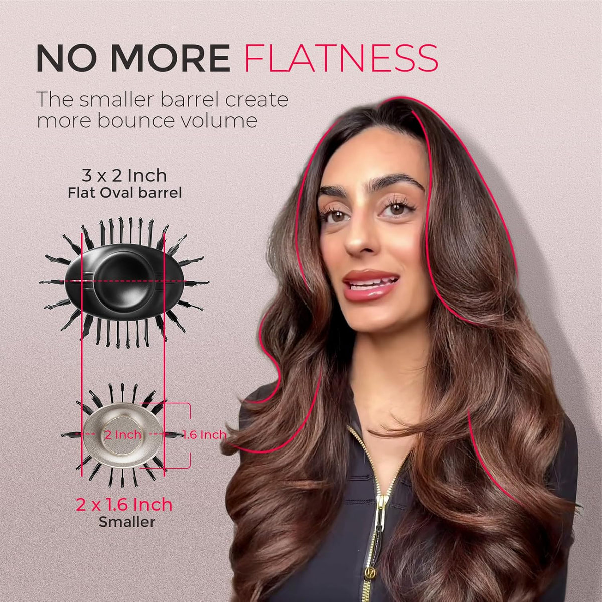 TYMO 2.0 Hair Blow Dryer Brush - Blowout Hot Air Brush, One Step Volumizer, Upgraded 2 Inch Barrel Roller Curling Styler, 3X Faster Drying, 0.6 lb Lightweight, Straightener Curling in One, Gold