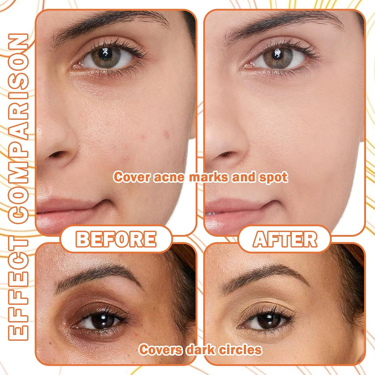 6 Colors Correcting Concealer Palette,Contouring Highlighting Concealer Palette Makeup Kit with Brush,Foundation Makeup Cream Contour Palette for Conceals Dark Circles,Blemish(01#)