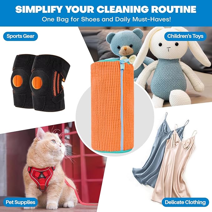 Shoe Washing Machine Bag: Laundry Shoe Bag for Washer and Dryer - 2pc Reusable Shoe Cleaning Bag for Sneaker Tennis Shoes Unstain Cleaner Kit(2 Pcs)