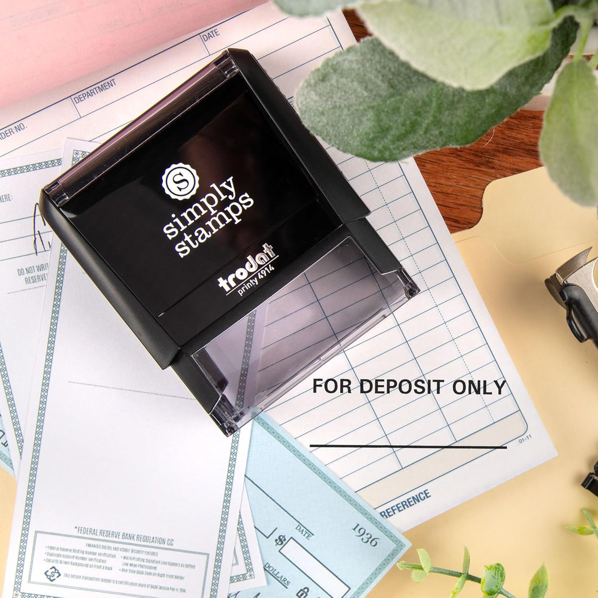 for Deposit Only Office Stamp | 4 Different Sizes | 20 Designs | Multiple Color Options | Perfect for Quick Validation of Office Documents (for Deposit Only, Xtra Large)