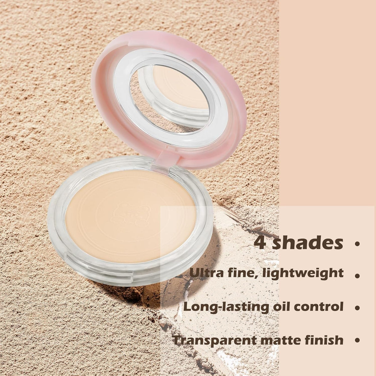 Boobeen Oil Control Matte Setting Powder Translucent Face Setting Foundation Powder, Poreless Finishing Powder, Lightweight&Long Lasting, Compact Pressed Makeup Powder for Soft Focus Effect