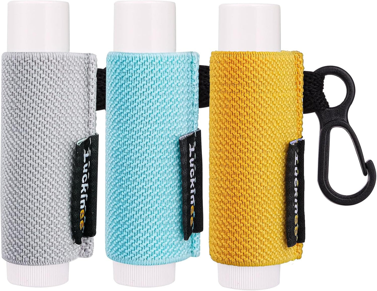 Lip Balm Keychain - Shinny Chapstick & Lipstick Holder - Tight Elastic Holder for Fat & Slim Lip Balms