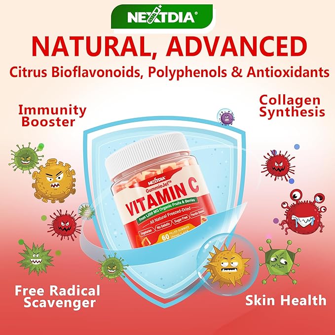 2 Pack Vegan Vitamin D3 5000IU K2 Gummies+ 1 Pack Whole Food Vitamin C Gummies