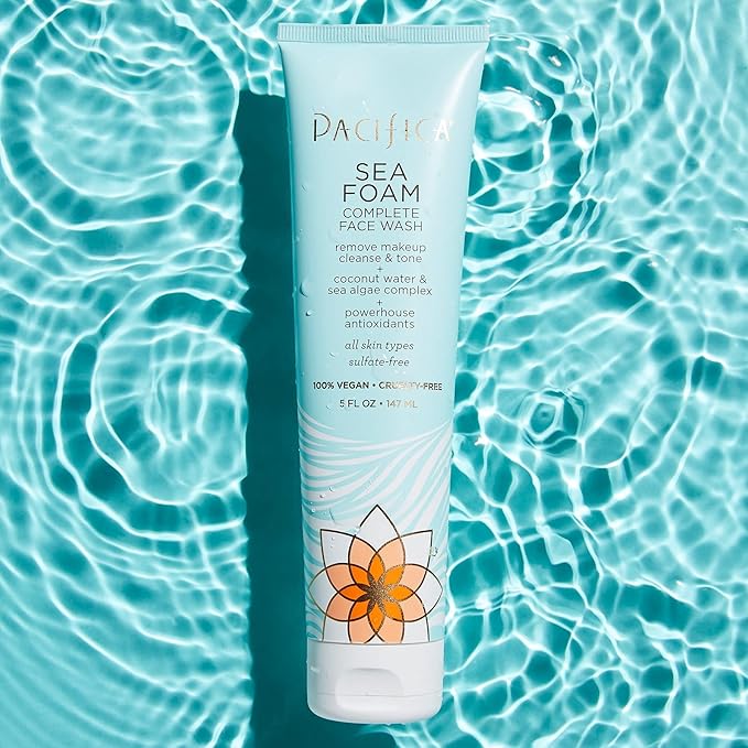 Pacifica Beauty Complete Face Wash, Gentle Daily Facial Cleanser for All Skin Types, Removes Makeup, Oil & Dirt, Sea Foam, 5 oz, 2 Pack
