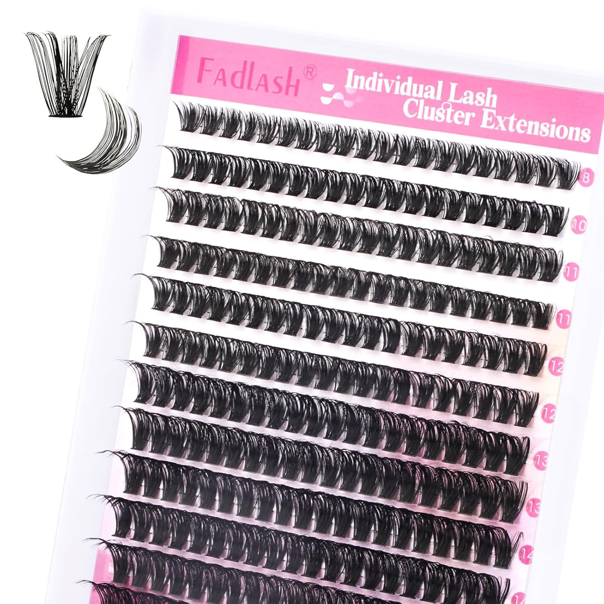 Cluster Lashes D Curl Lash Clusters 280 Pcs Lash Extension Clusters Individual Lashes Soft DIY Eyelash Extensions Mixed Tray Eyelash Clusters Natural Look (60D-0.07D, 8-16mm)
