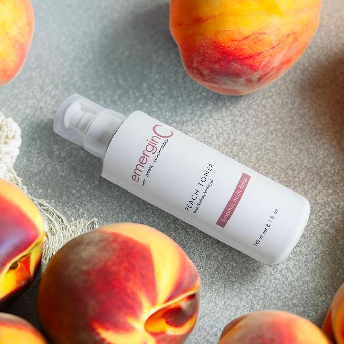 emerginC Peach Toner - Facial Toner with Vitamin C + Witch Hazel to Refresh + Soothe Skin (8.1 oz, 240 ml)