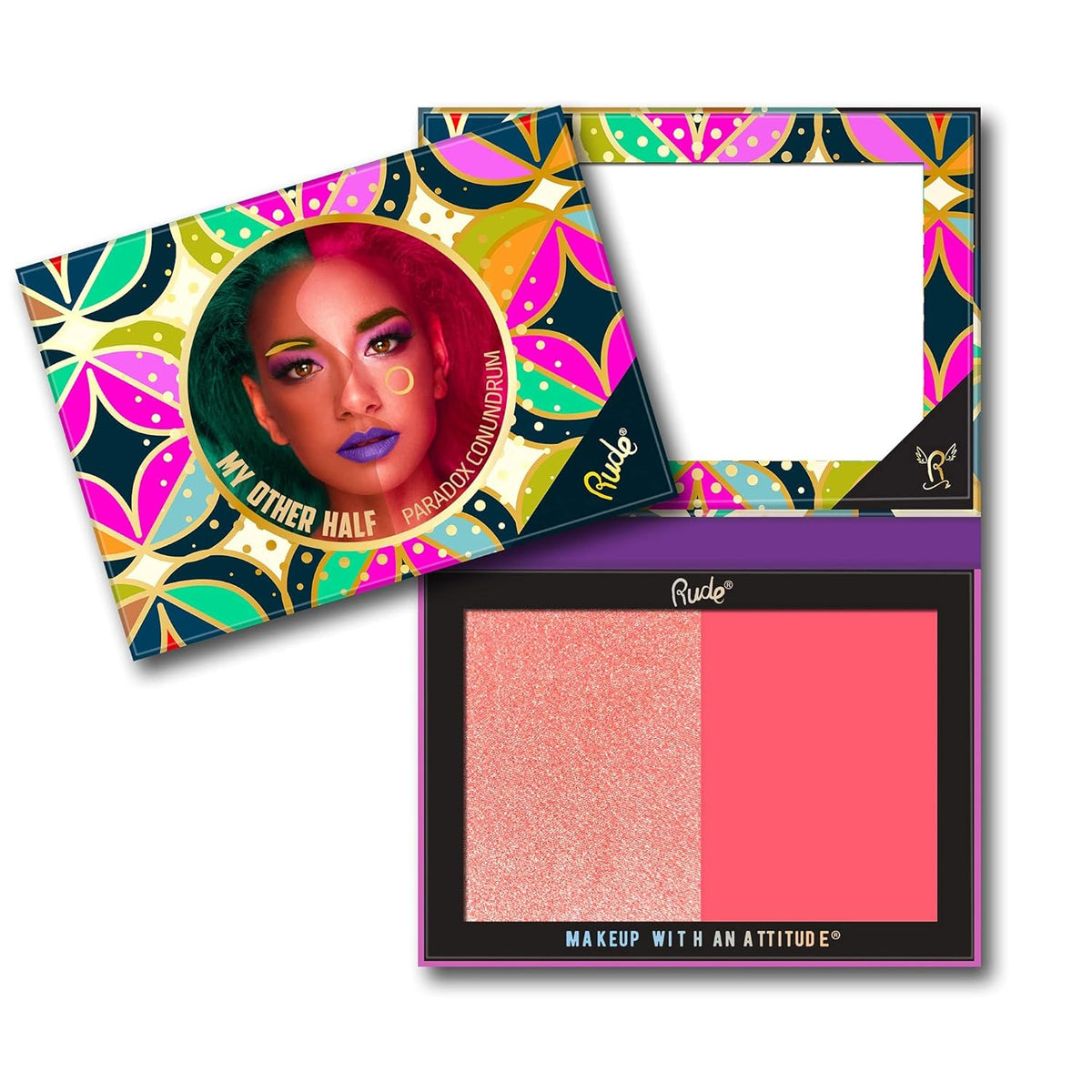 My Other Half Duo Shade Face Palette - Pearadox Conundrum by Rude Cosmetics for Women - 0.4 oz Makeup