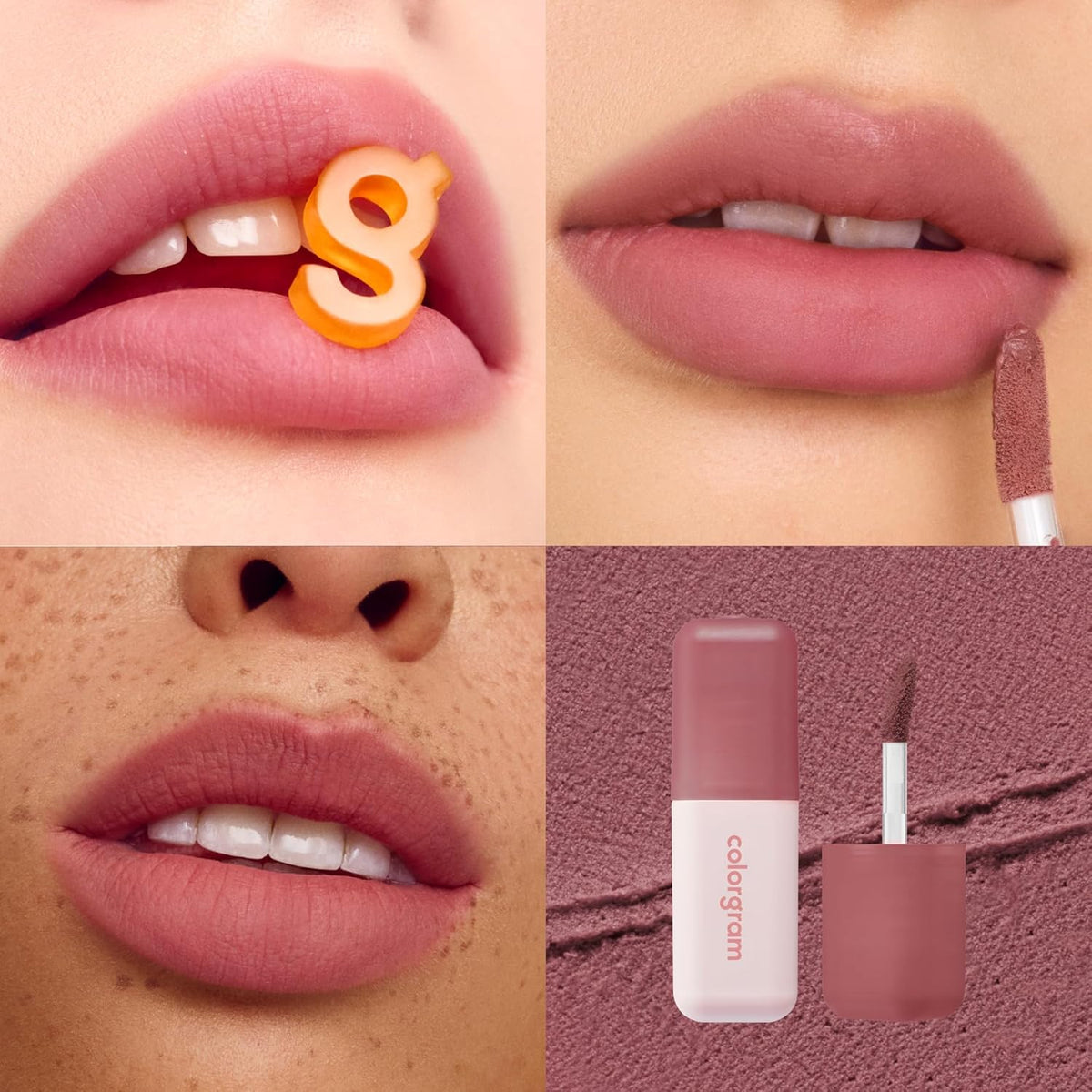COLORGRAM NUDE BLUR TINT 07 GEEK ROSE | Soft Velvet Matte Lip Stain & Cheek Tint