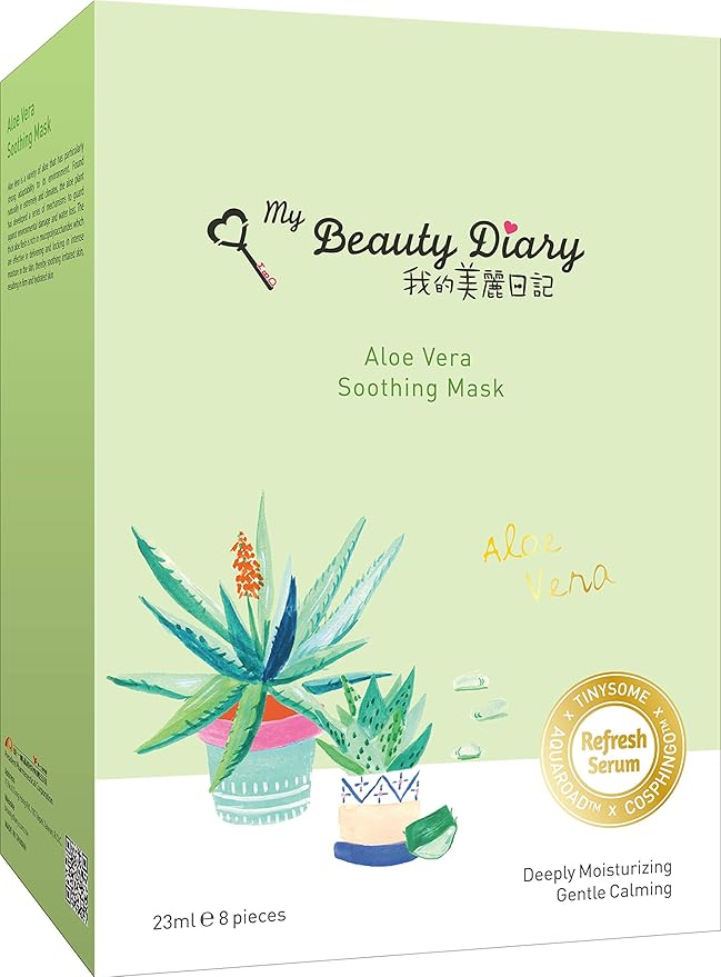 My Beauty Diary Aloe Vera Soothing Facial Face Mask (8 Sheets)- New English Version