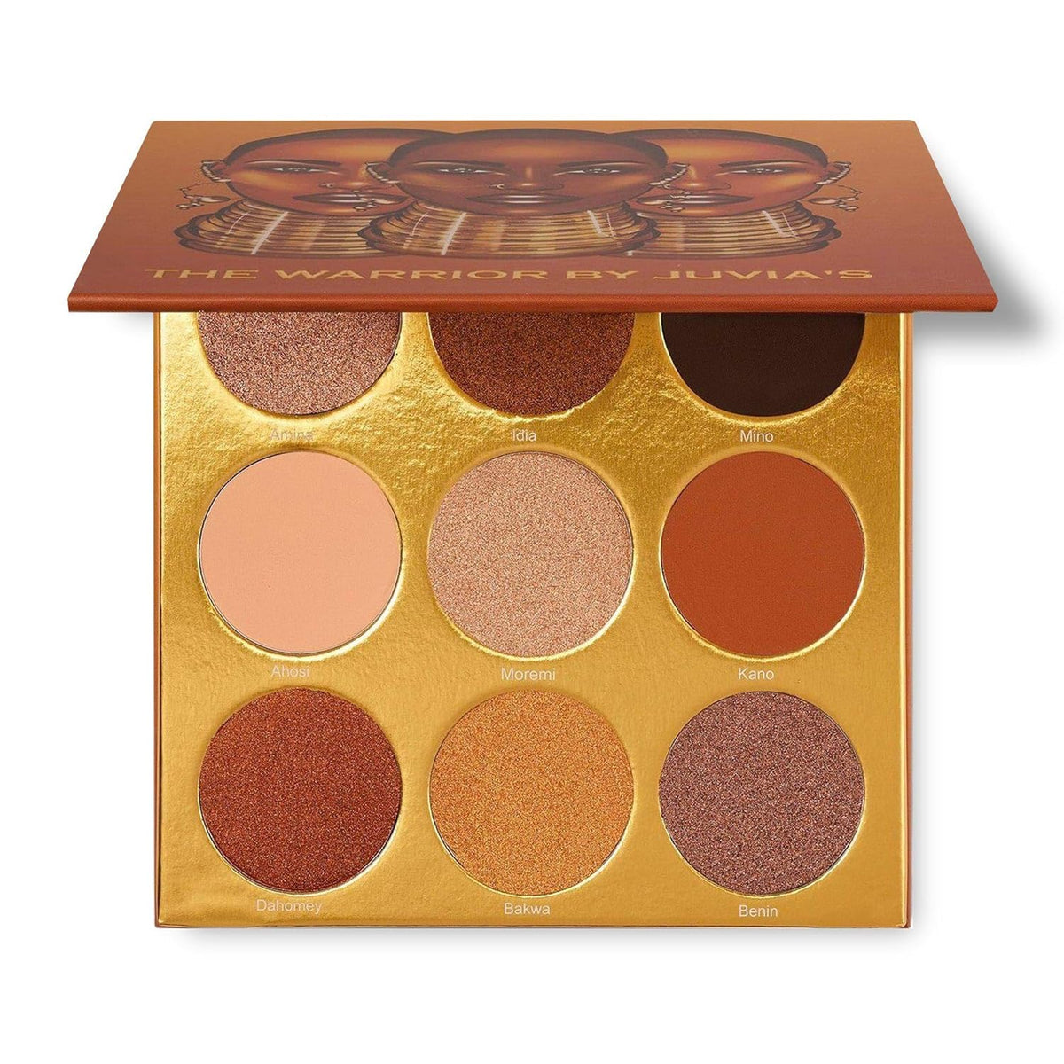 Juvia's Place Palette The Warrior - Warm Golds, Browns & Bronzes, Shades of 9, Warm and Neutral Palette, Pigmented Makeup Palette Eye Color & Shine