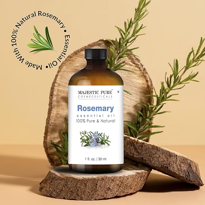 Majestic Pure Rosemary Essential Oil - 100% Pure & Premium Oil for Hair Growth, Skin, Face, Aromatherapy & Diffuser - 1 fl oz | Perfect Oil for Hair Growth