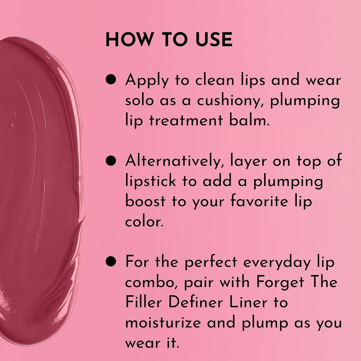 LAWLESS Forget the Filler Lip Plumping Line Smoothing Tinted Balm, Lover, Pink, 0.1 Ounce / 2.9 g