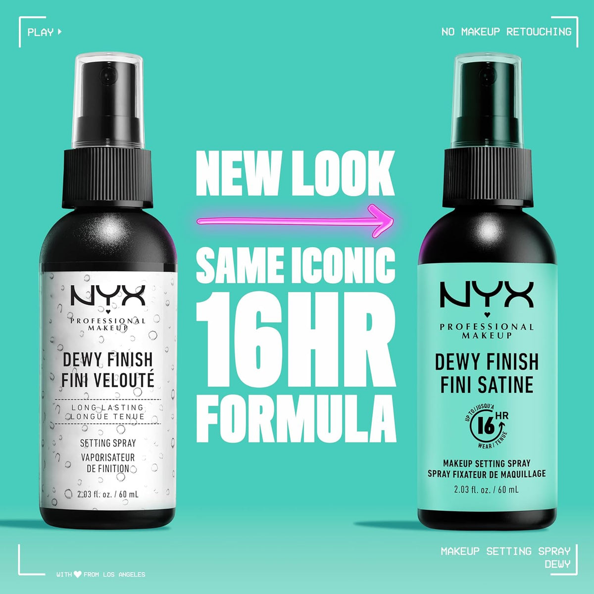 NYX PROFESSIONAL MAKEUP Makeup Setting Spray - Dewy Finish, Long-Lasting Face Mist for up to 16HR Wear, Vegan Formula