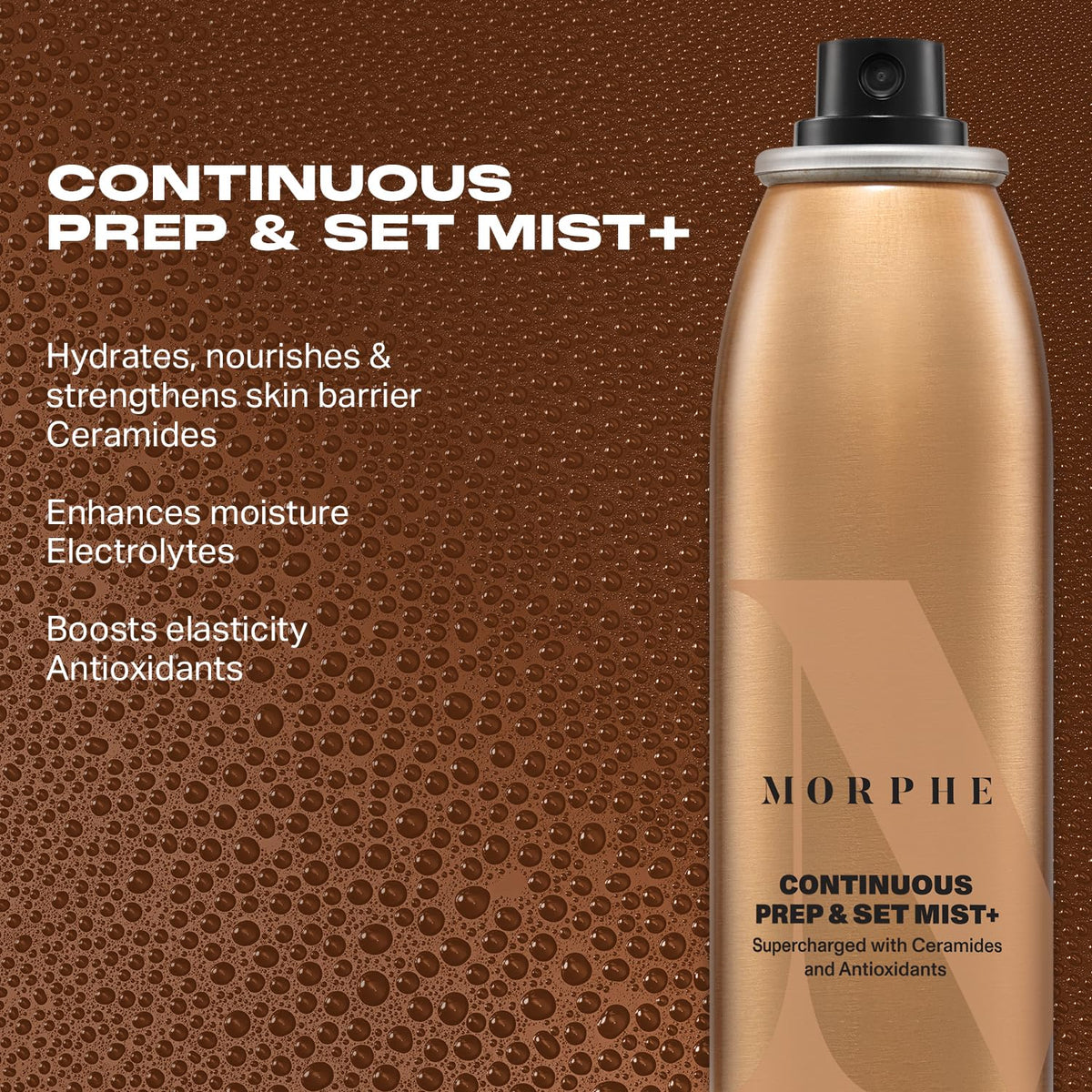 Morphe Jumbo Continuous Prep & Set Face Mist - Hydrating Setting Spray for Makeup & Skin Prep - Enriched with Ceramides and Antioxidants for a Radiant Finish (6.5 oz)