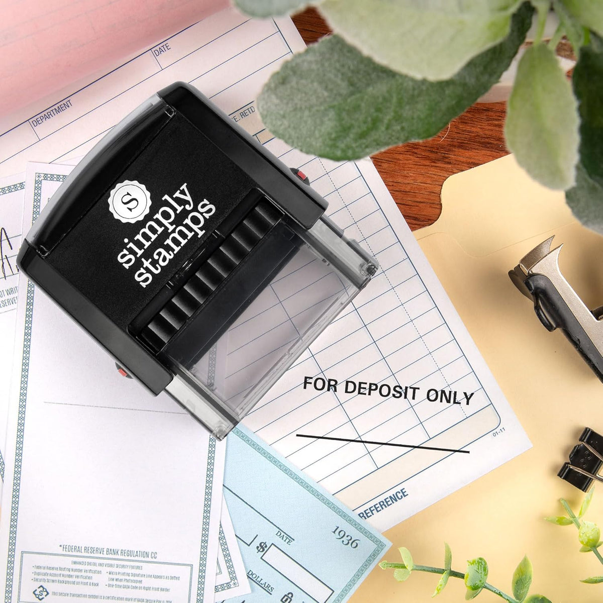 for Deposit Only Office Stamp | 4 Different Sizes | 20 Designs | Multiple Color Options | Perfect for Quick Validation of Office Documents (for Deposit Only, Medium)