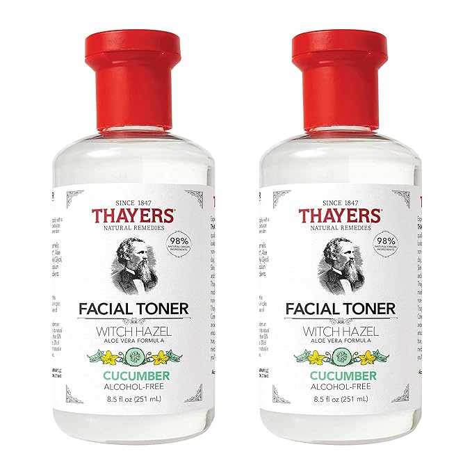 Thayers Alcohol-Free, Hydrating Cucumber Witch Hazel Facial Toner with Aloe Vera Formula, 8.5 Oz (Pack of 2)