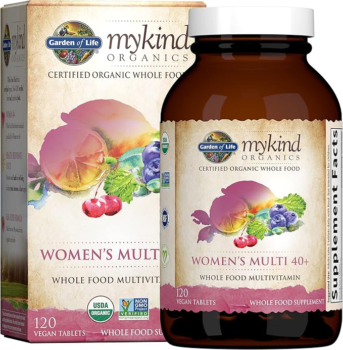 Garden of Life Organics Vitamins for Women 40 Plus - 120 Tablets & Organics Multivitamin for Men - Men's Once Daily Whole Food Vitamin Supplement Tablets, Vegan, 30 Count