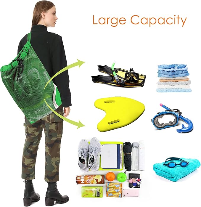 BeeGreen Drawstring Backpack for Men Women Athletic Gym Sports Workout Beach Swim …