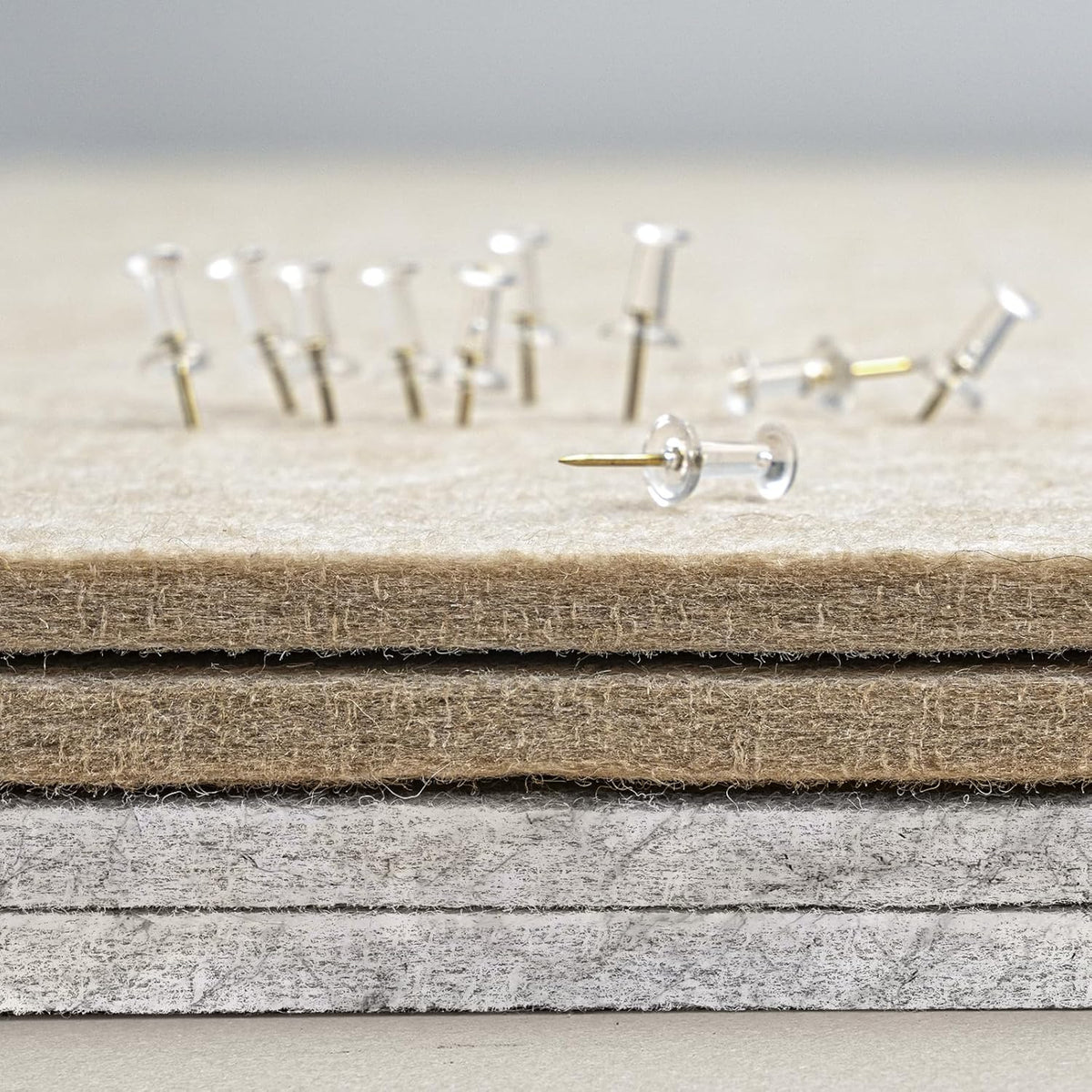 Bulletin Board, 36 x 24 inches Felt Board - Decorative Pin Board, Cork Board Alternative for Wall, 3' x 2' Foldable Picture Board Self-Adhesive Vision Board with 20 Pushpins - Marble White