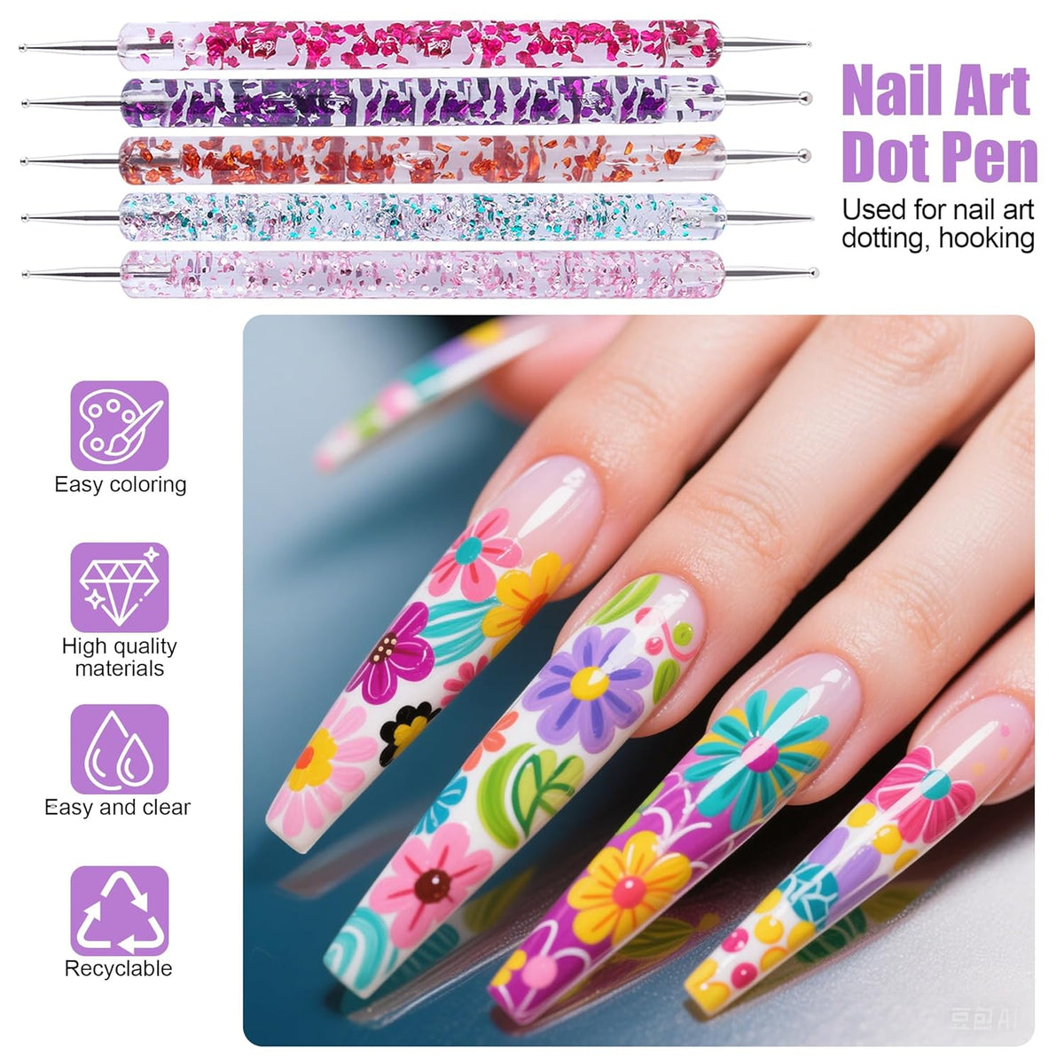 Artdone 28pcs Nail Art Brushes, Nail Art Tool Set, Dotting Tools, Dust Brush,Striping Brushes for Long Lines, Drawing Pen For Gel Polish Design supply