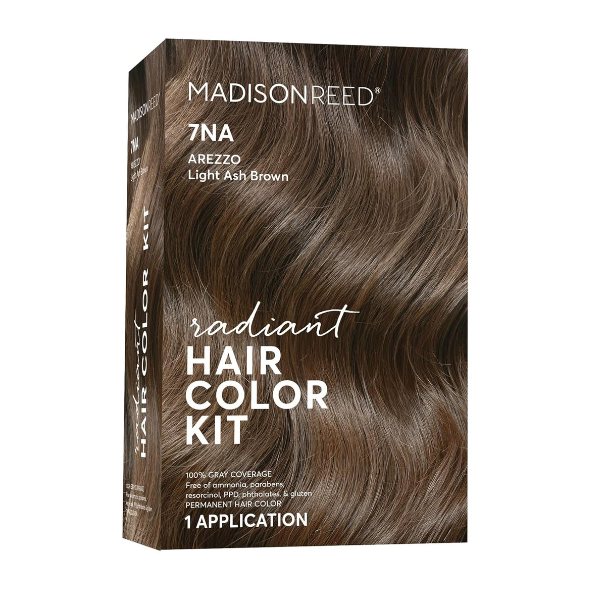 Madison Reed Radiant Hair Color Kit | 7NA Light Ash Brown with Cool Smoky Undertones (Arezzo Brown) for 100% Gray Hair Coverage | Dimensional Permanent Hair Dye | PPD-Free & Ammonia-Free | 1 Pack