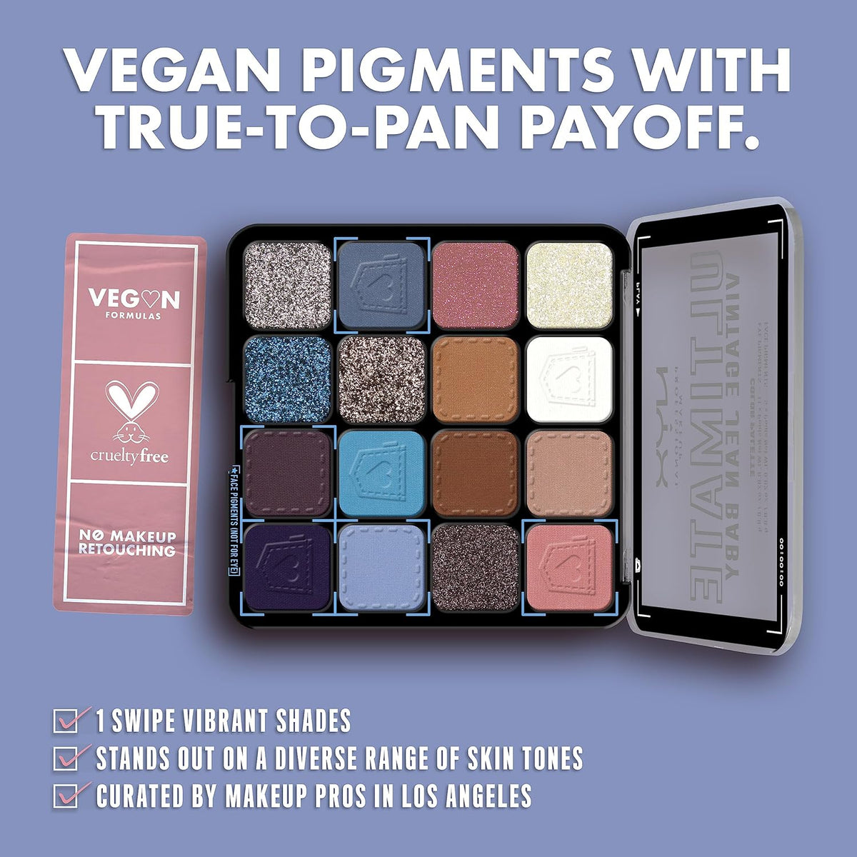 NYX PROFESSIONAL MAKEUP, Ultimate Shadow Palette, Eyeshadow Palette - Vintage Jean Baby