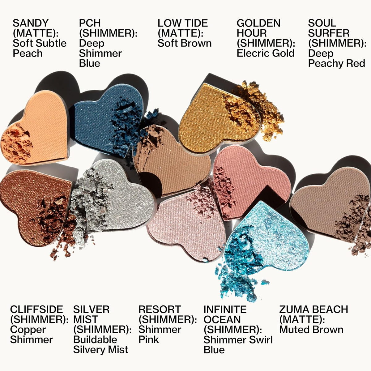 Pacifica Eyeshadow Palette – Malibu Mineral Eyeshadow, Blendable Neutral Shades with Velvet Matte, Shimmer & Metallic, Cocoa Butter Infused, Talc-Free, Vegan & Cruelty-Free, 0.24 oz (10 Shades)