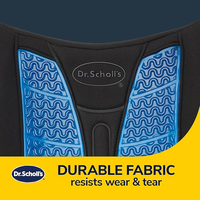 Dr. Scholl's Massaging Gel Lumbar Seat Cushion for Car, Truck, SUV — Black