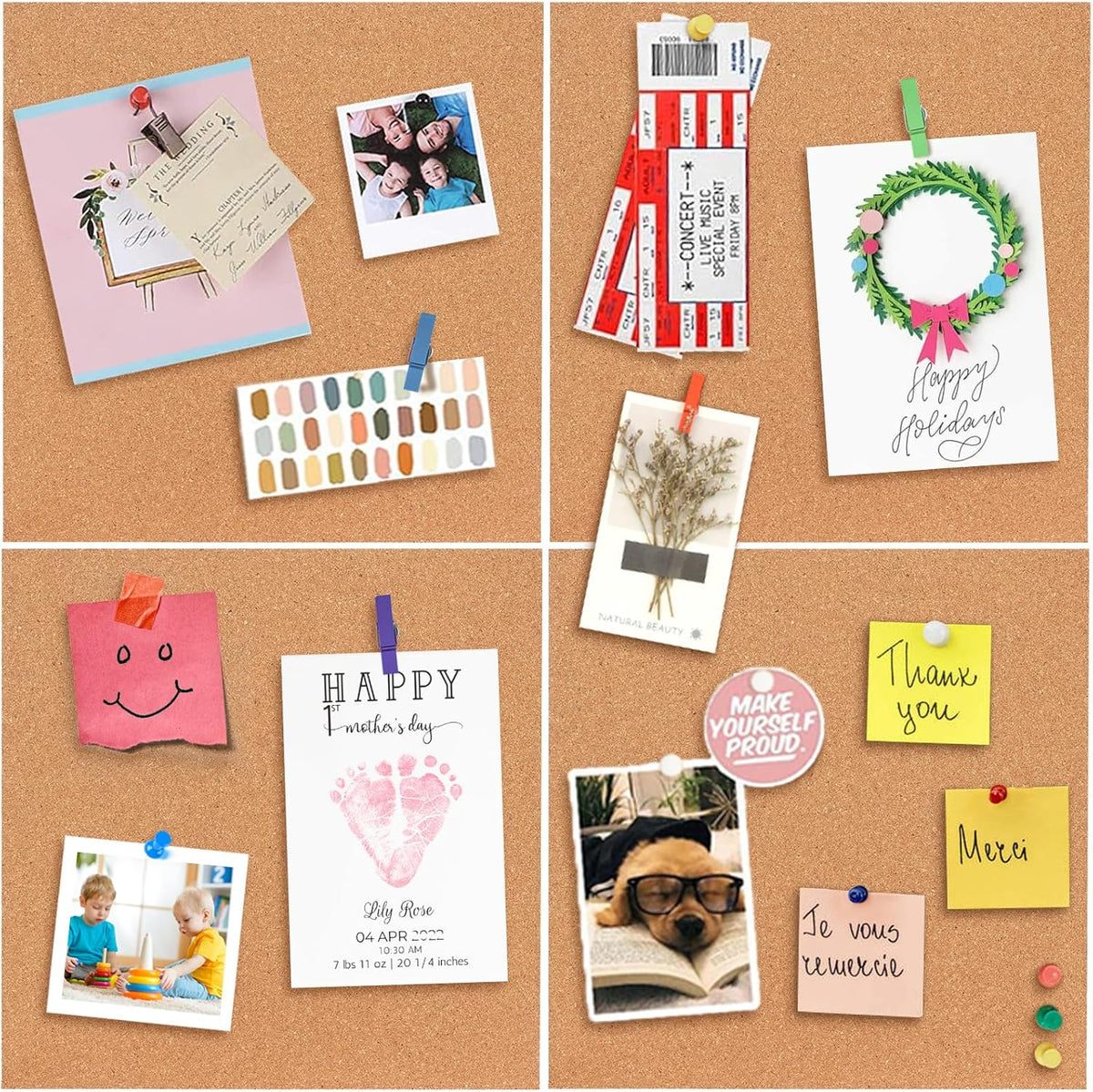 Square Cork Bulletin Board Tiles - SVOPY 8Pack Extra Thick 12x12 Inches Cork Board Tiles for Wall for Home Office Decor, Cork Sheet,School Message Board and Decorative Display Boards