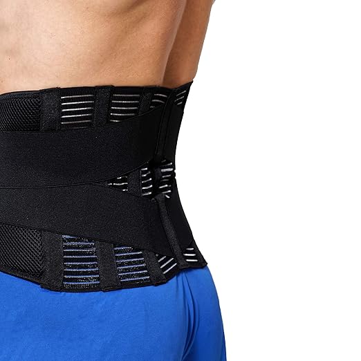 NeoTech Care Adjustable Compression Back Brace Lumbar Support Belt, Black, Size XXL