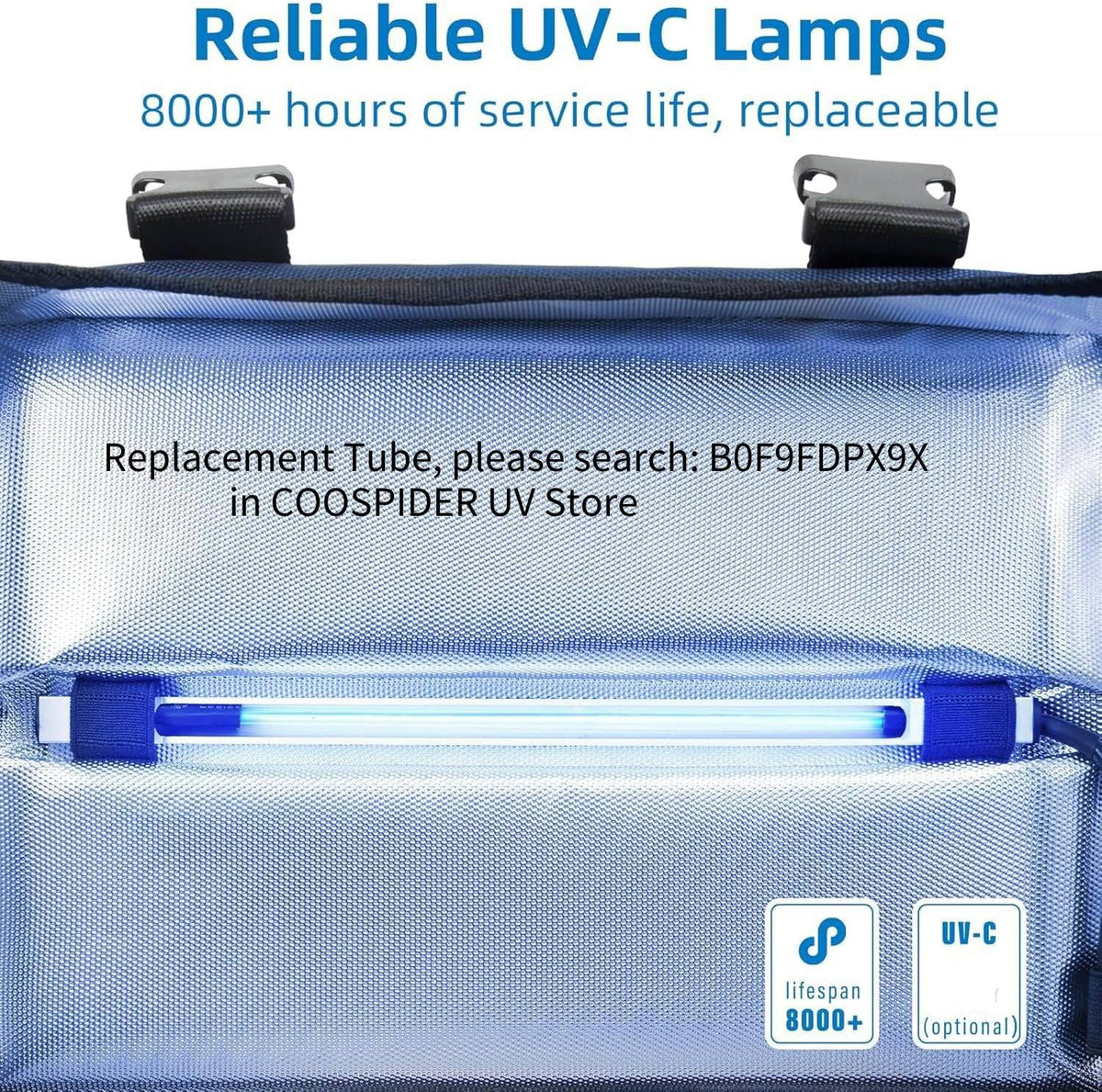 UVC Sanitizer Box Ozone Free with Timer, Portable Large Cleaner Bag with USB Port, UV Light Blue Tote for Mask, Cell Phone, Baby Bottle, Key, Towel 12L/3.17 gal