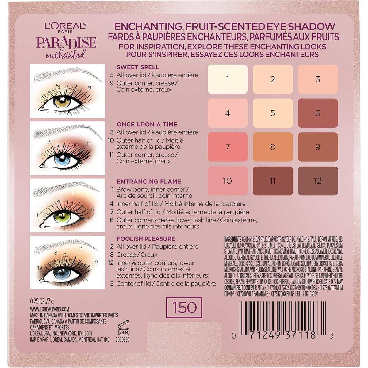 L'Oreal Paris Paradise Enchanted Scented Eyeshadow Palette, 0.25 fl; oz.