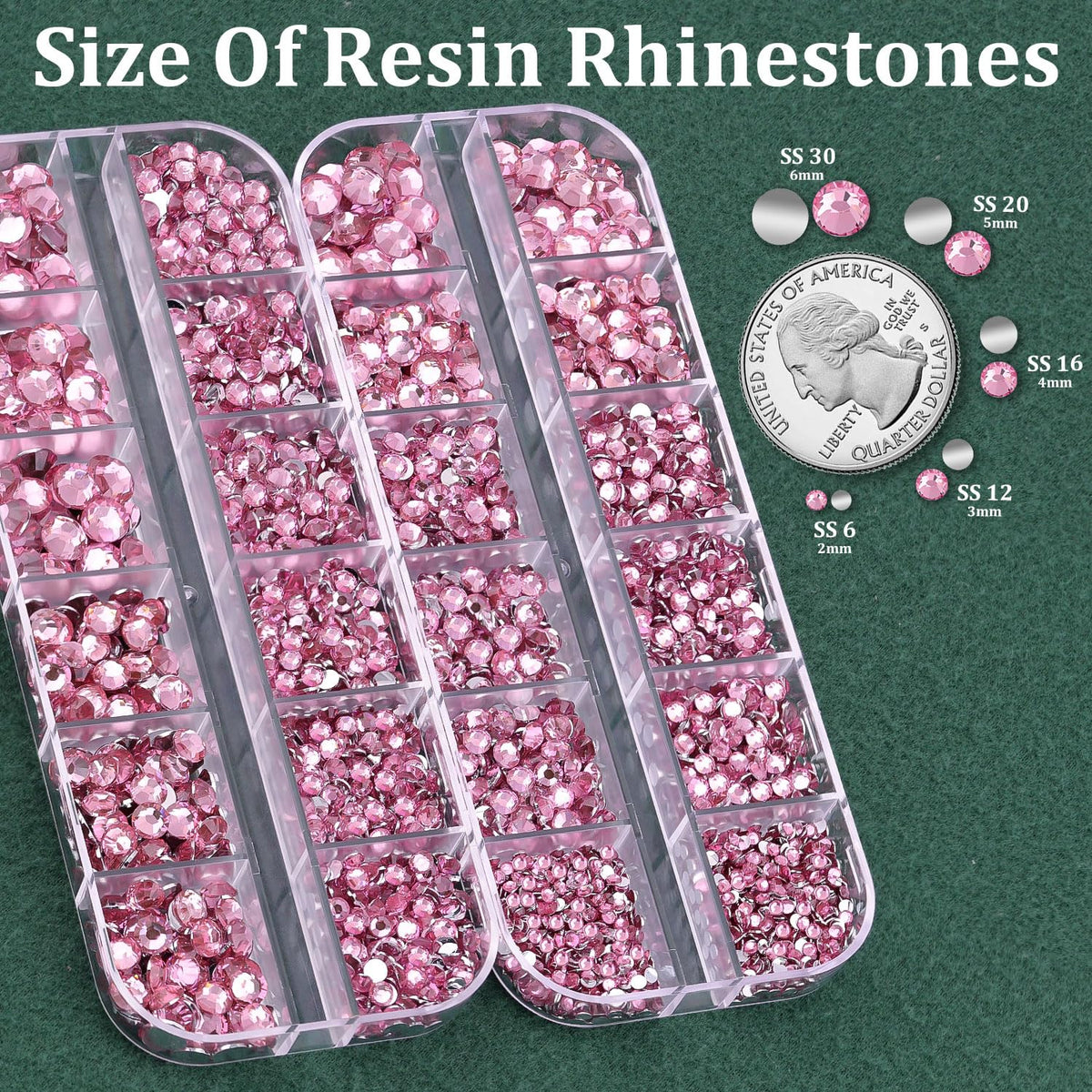 Resin Rhinestones for Crafting with B7000 Jewelry Glue, 2 Boxes Dark Pink Flatback Crystals with 3Pcs 10ml Glue for Bedazzling Crafts DIY Nail Art Makeup，Non Hotfix Gems for Clothing Shoes