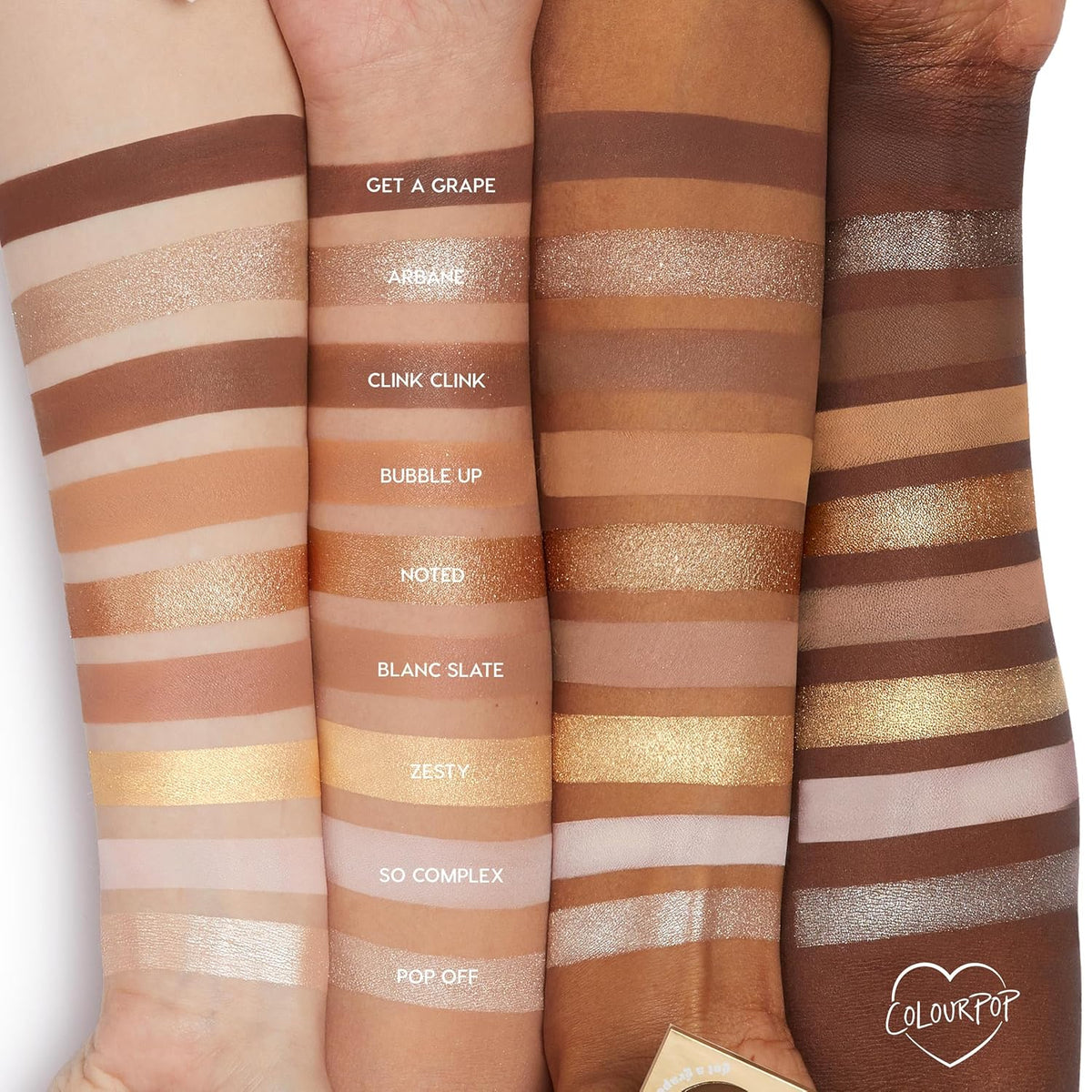 ColourPop Feelin' Bubbly Eyeshadow Palette - Brown & Gold Palette with Metallic and Matte Finishes - High-Pigment Eye Makeup with a Long-Wearing Formula (0.3 oz)