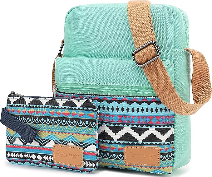 Leaper Girls Crossbody Purses for Kids 2 PCS Cross Body Bag Women Messenger Bag Girls Canvas Bag Cross Body Purse Set